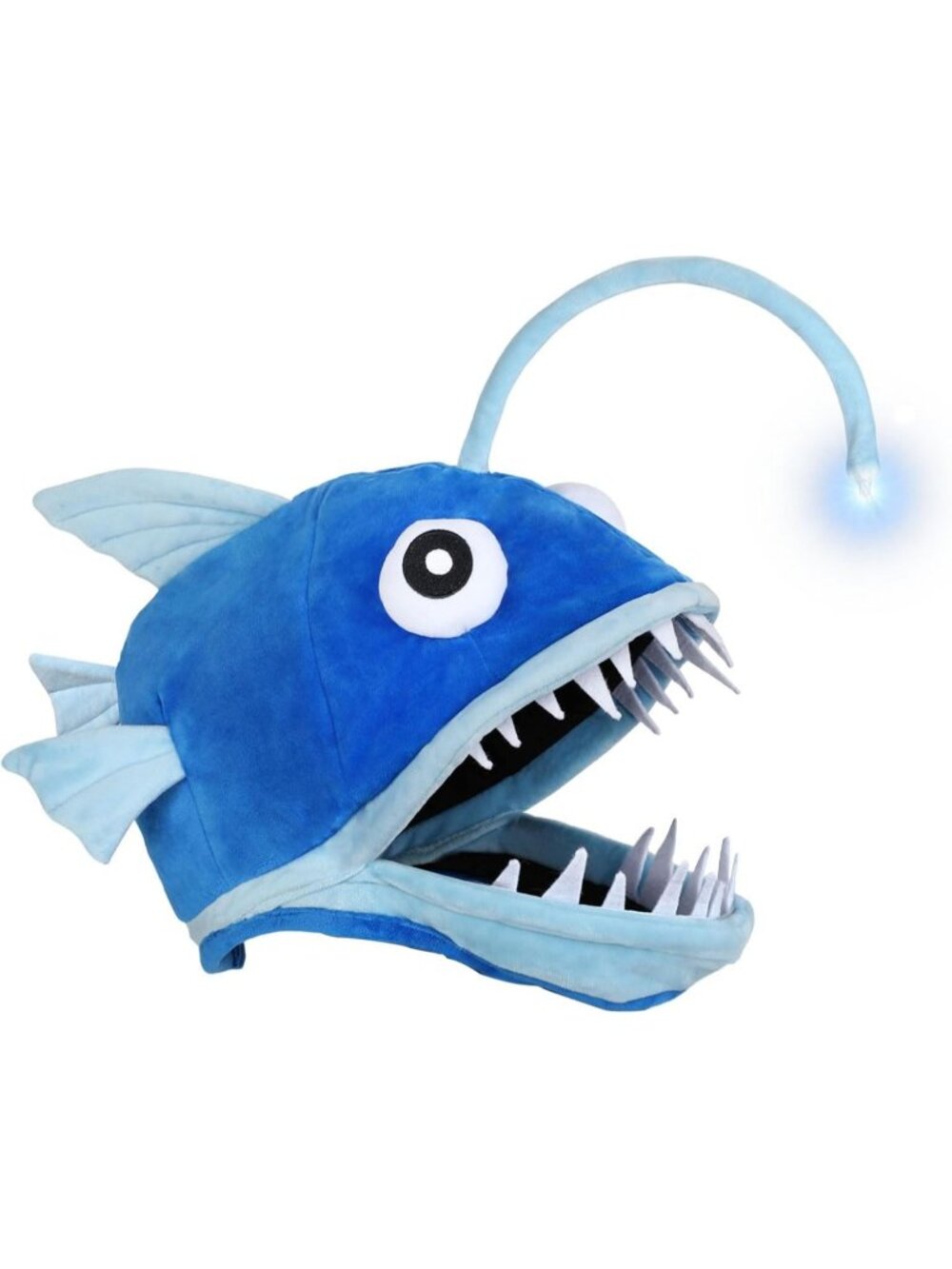 🎃Women's Blue Fish Costume Hat for Adult Angler Fish Light up Costume Hat